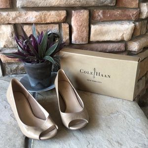 Cole Haan Peep Toe Wedge